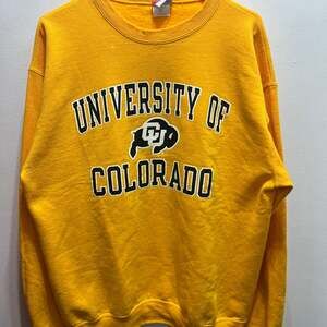 Vintage 00s Yellow Champion University Of Colorado Sweatshirt